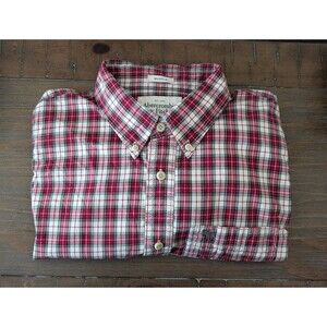Abercrombie & Fitch Men's XXL Cotton Plaid Long Sleeve Button Front Shirt